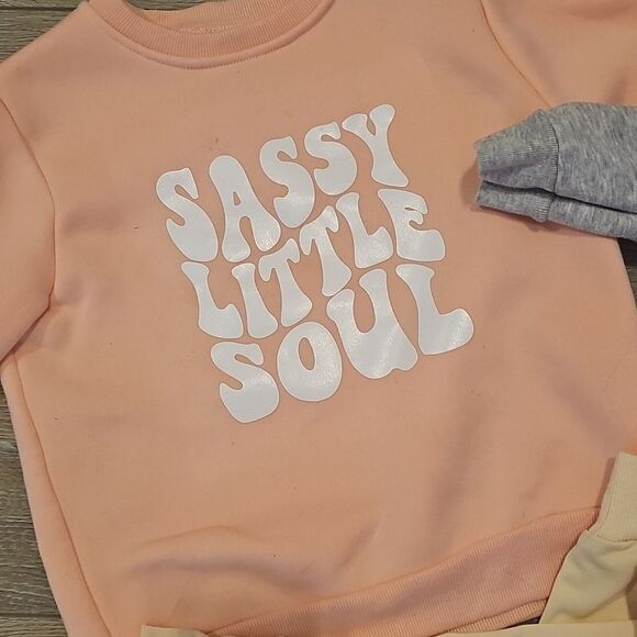 Gray and Pink Sweatshirt with Bestie Print - Picture 5 of 9